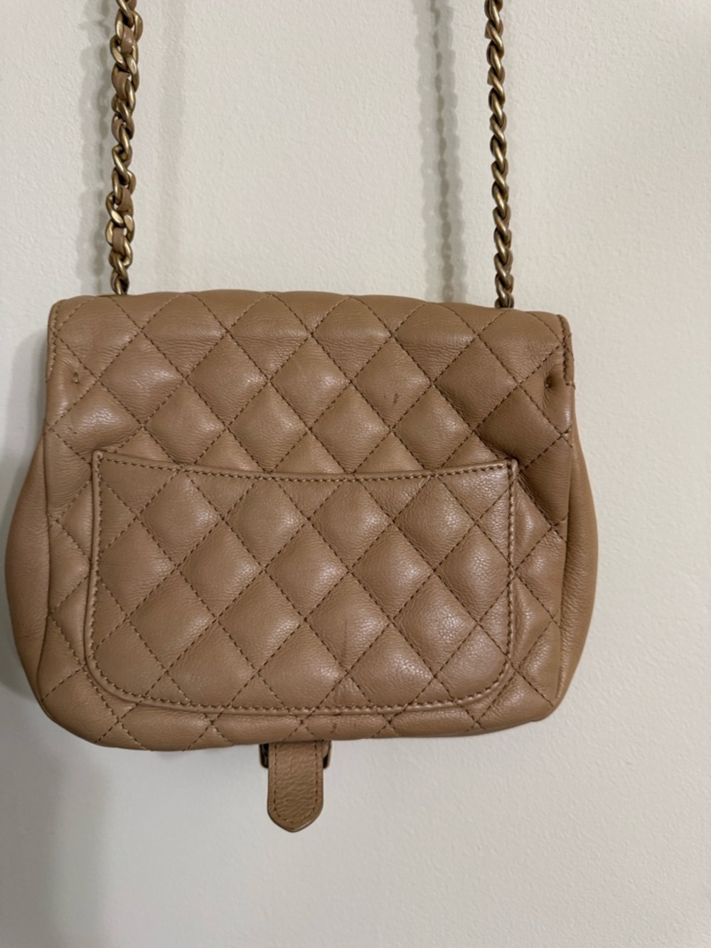 Chanel Coco CC Messenger Calfskin and Quilted Goatskin Tan Bag - Picture 16 of 16